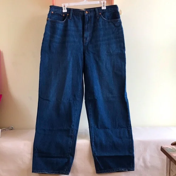 NWT Madewell sz 32 jeans Baggy straight Dark Worn Indigo Wash New unworn jeans